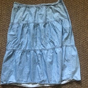 Christopher and Banks denim pleated skirt